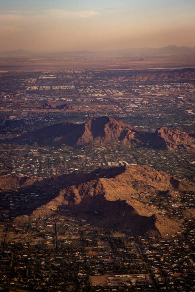 Overlook of Camelback Mountain in Scottsdale Arizona