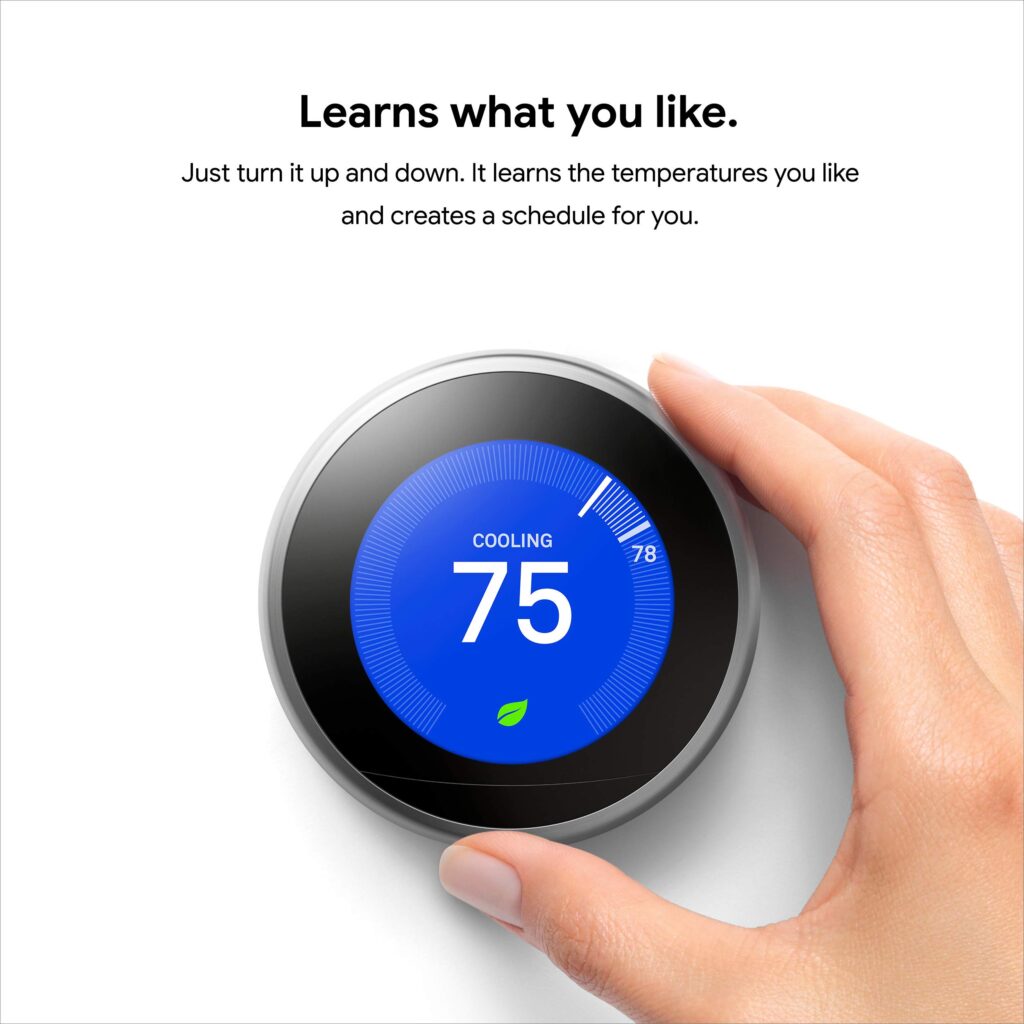 Smart thermostat controlling air conditioning
