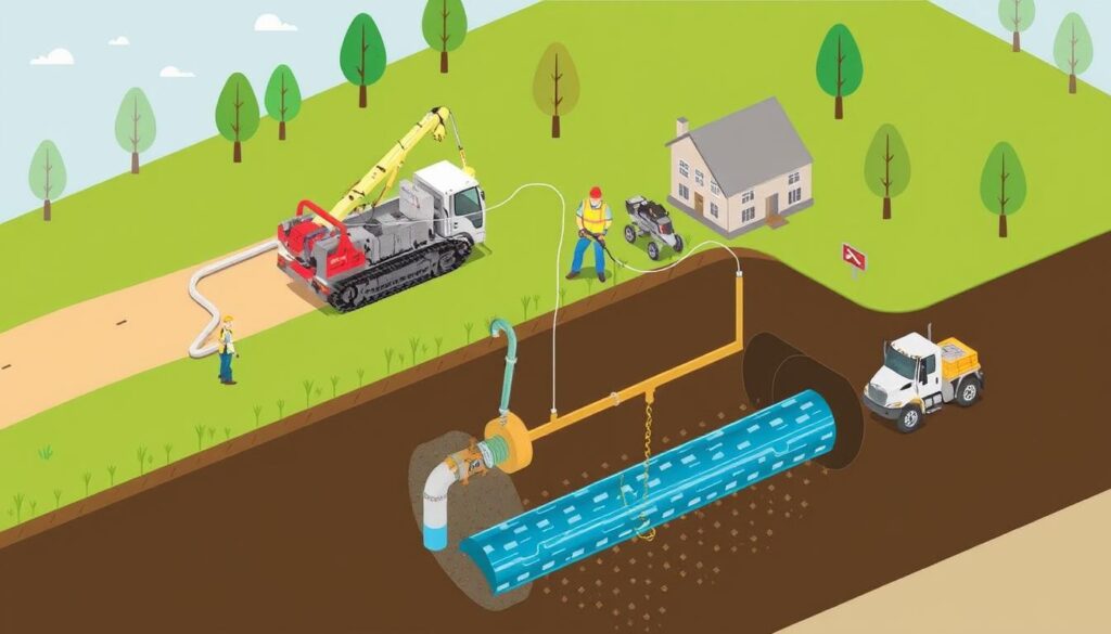 Image of trenchless sewer repair process